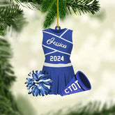 AOVL Personalized Cheerleader Ornaments Cheerleader Cheerleading Lovers Ornaments Cheerleading Ornament Gift for Cheerleader Christmas 2023 Cheer Cheerleader Ornaments Xmas (Cheer 7)
